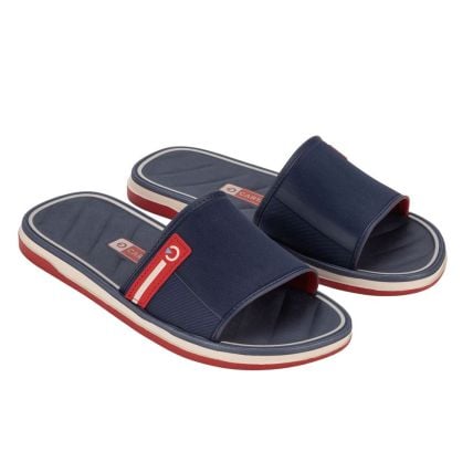 Chinelo Gáspea Masculino Cartago Málaga Sport 12377 - Bege/azul/vermelho (Ay676) - Atacado