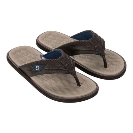 Chinelo Masculino Cartago Malta Vi Dedo 12496 - Marrom/azul/bege (Bh040) - Atacado