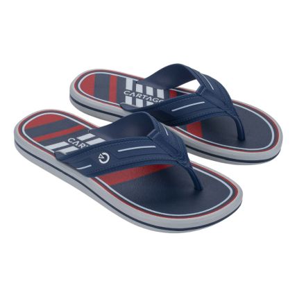Chinelo Masculino Cartago Palermo II 12572 - Cinza/azul/vermelho (Br538) - Atacado