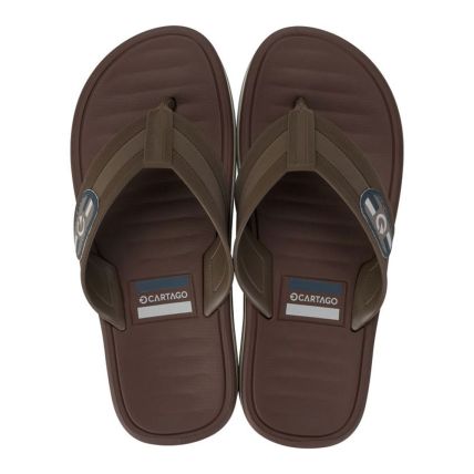 Chinelo Masculino Cartago Paris II Dedo 12214 - Cinza/marrom (Bg899) - Atacado