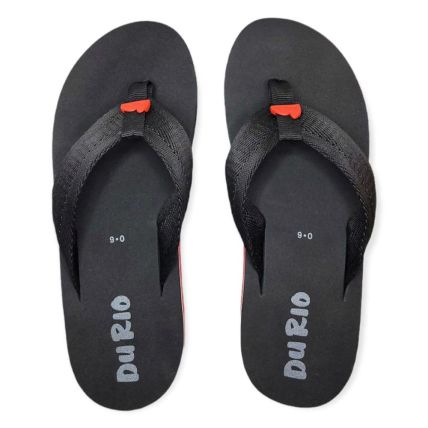 Chinelo Masculino Durio 34002 - Preto/preto/branco/vermelho/preto - Atacado