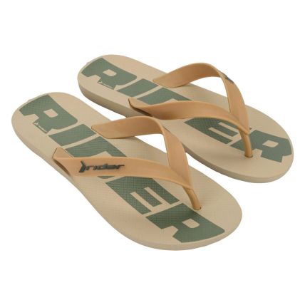 Chinelo Masculino Rider Feel 12303 - Bege/bege/verde (Bv628) - Atacado
