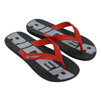 Chinelo Masculino Rider Feel 12303 - Preto/vermelho/cinza (Bv839) - Atacado