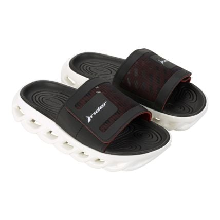 Chinelo Masculino Rider R Power Slide 12444 - (02105) - Preto/branco/vermelho (Bg997) - Atacado