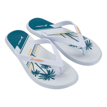 Chinelo Masculino Rider R1 Style 11818 - Branco/verde/amarelo (Bw925) - Atacado