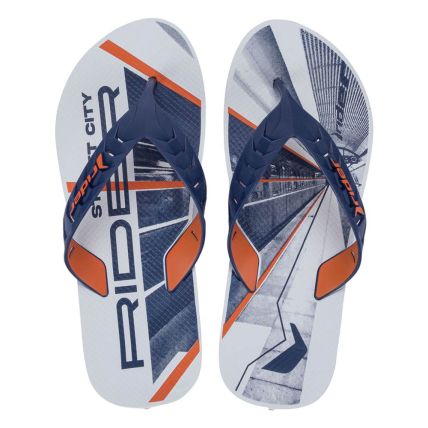 Chinelo Masculino Rider Street City 12107 - Branco/azul/laranja (Bm511) - Atacado