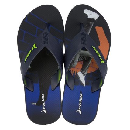 Chinelo Masculino Rider Way Logo 12272 - Azul/verde/laranja (As874) - Atacado
