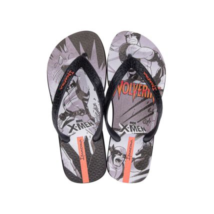 Chinelo Infantil Ipanema Marvel X - Men 27102 - Preto/cinza/laranja (Aq009) - Atacado