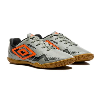 Chuteira Masculina Umbro Prisma Futsal - Cinza/laranja - Atacado