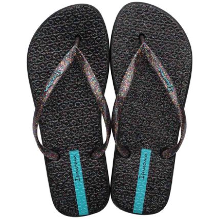 Chinelo Feminino Ipanema Glitter 26481 - Preto Multicor (An646) - Atacado
