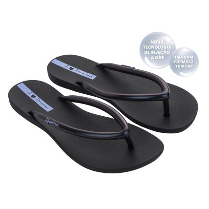 Chinelo Feminino Ipanema Wave Bubble 26686 - Preto/preto Camal - Atacado