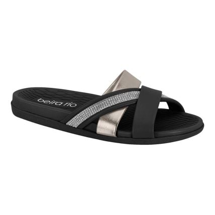 Rasteira Feminina Beira Rio 8544.103.29005 - Preto Preto/grafite/preto (100526) - Atacado