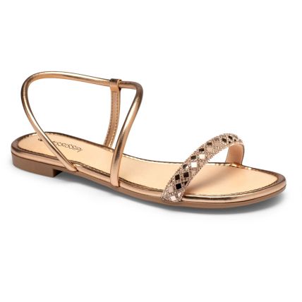 Sandalia Feminina Mississipi Mi351-0001 -  (9 Pares) - Rose/metal Rose - Atacado