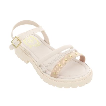 Sandália Infantil Gracinha 708  - Toda Off White - Atacado