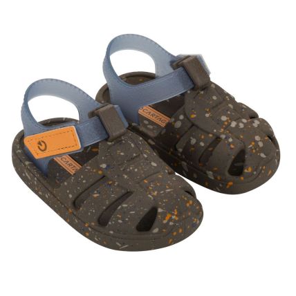 Sandália Infantil Cartago Oslo 12118 - (09944) - Marrom/azul/laranja (Bk665) - Atacado