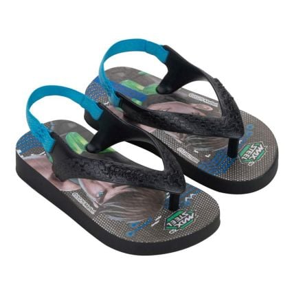 Sandália Baby Ipanema Polly E Max Steel 26349 - Preto/preto/azul (Bk213) - Atacado
