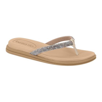 Sandália Feminina beira Rio 8513.101.27332 - Cristal Prata Aurora Boreal/creme (96032) - Atacado