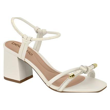 Sandália Feminina Beira Rio 8436.230.28414 - Cristal/branco Off (81189) - Atacado