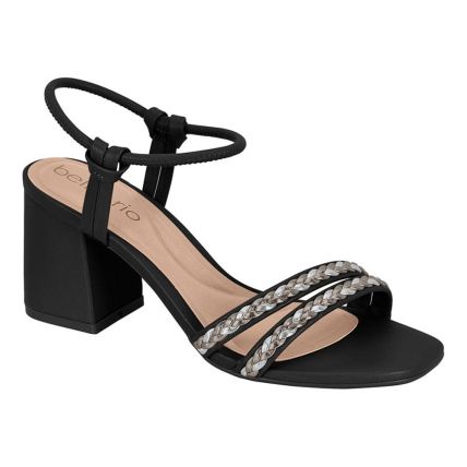 Sandália Feminina Beira Rio 8436.237.29332 - Preto/grafite/prata/preto (101481) - Atacado