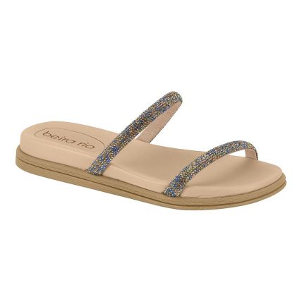 Sandália Feminina Beira Rio 8488.105.26530 - Azul Verde Ouro Rosado/creme (93040) - Atacado