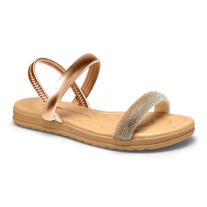 Sandália Feminina Dakota Y7065-0005 - (9 Pares) - Rose/metal Rose - Atacado