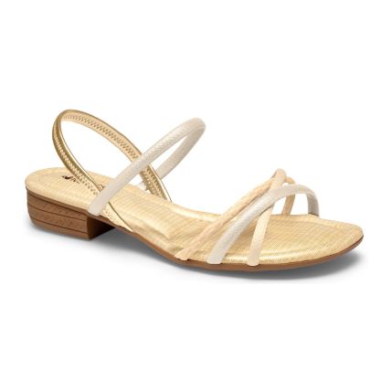 Sandália Feminina Mississipi Mi043-0002 (9 Pares)  - Baunilha/baunilha/metal Champagne - Atacado