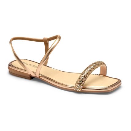 Sandália Feminina Mississipi Mi252-0001 - (9 Pares)  - Champagne/metal Rose - Atacado