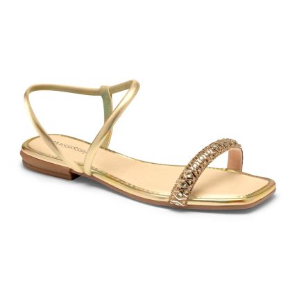 Sandália Feminina Mississipi Mi252-0002 - (9 Pares) - Champagne/ouro - Atacado