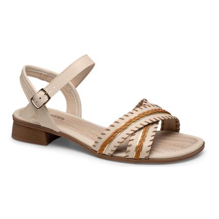 Sandália Feminina Mississipi J0542-0004 - (9 Pares) - Cotton/ouro/mascavo - Atacado