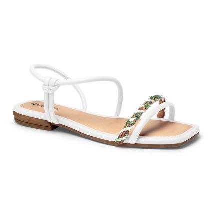 Sandália Feminina Mississipi Q8363-0002  - New White/verde/verde - Atacado