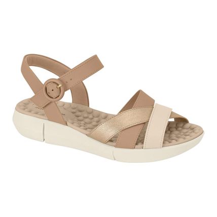 Sandália Feminina Modare 7142.124.28590 - Nude/dourado/creme (99248) - Atacado