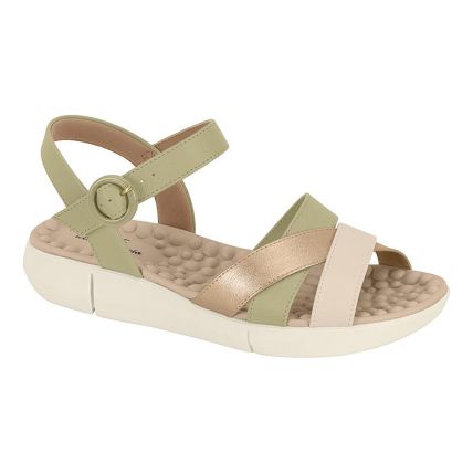Sandália Feminina Modare 7142.124.28590 - Verde/dourada/creme (101783) - Atacado