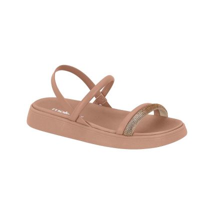 Sandália Feminina Moleca 5469.124.25648 - Nude/camel Cristal (93297) - Atacado