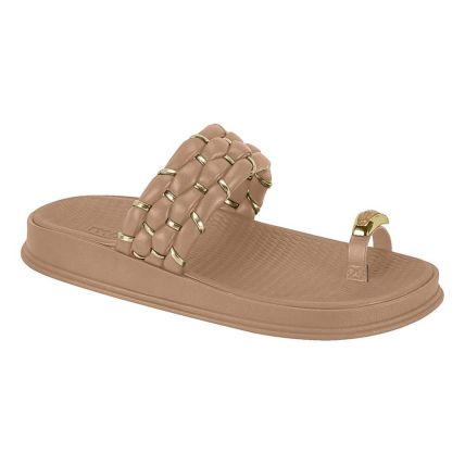 Sandália Feminina Moleca 5556.111.31045 - Nude/dourado (53284) - Atacado