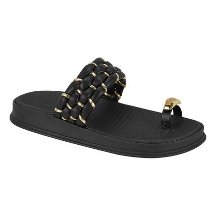 Sandália Feminina Moleca 5556.111.31045 - Preto/dourado (16579) - Atacado