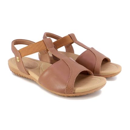 Sandália Feminina Usaflex R1873 - (9 Pares) - Camel - Atacado