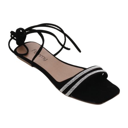 Sandália Feminina Via Bag 03 - Preto Nobuck - Atacado