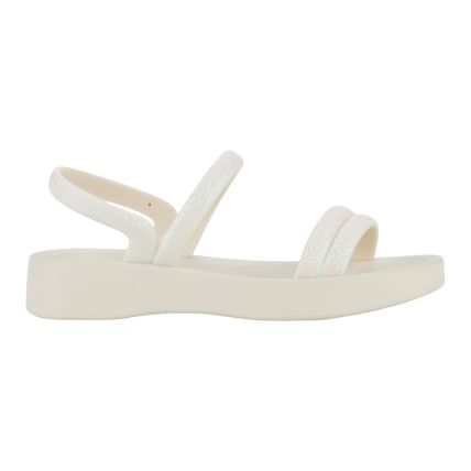 Sandália Feminina Zaxy Glitter 19010 - Off White Claro (Ay728) - Atacado