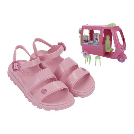 Sandália Infantil Barbie Com Sorveteria 23221 - Rosa Claro (Bp752) - Atacado