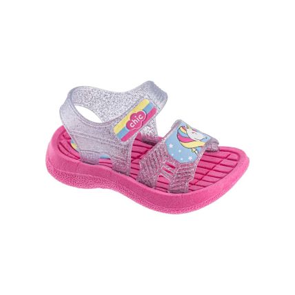 Sandália Baby Frad 2053  - Max Glitter Prata - Atacado
