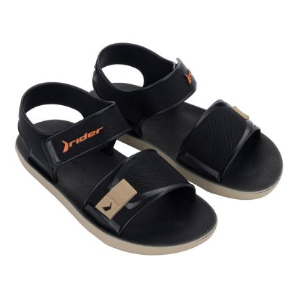 Sandália Infantil Rider Rick 12354 - Bege/preto/laranja (Bo019) - Atacado