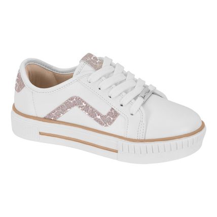 Sapato Infantil Molekinha 2565.109.28856 - Branco/light Ouro Rosado - Atacado
