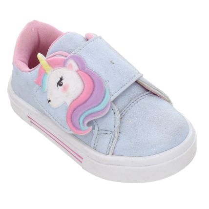 Tênis Infantil Encanto De Crianca T02-117 - Azul Bb/glitter Unicornio - Atacado