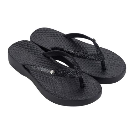 Tamanco Feminino Azaleia Joice Light Curve 18832  - Preto Glitter (At747) - Atacado