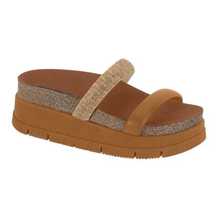 Tamanco Feminino Moleca 5513.105.29020 - Creme/l.c.t/smoked Topaz/champanhe/camel - Atacado