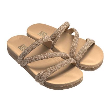 Tamanco Feminino Zaxy Glitter 18956 - Dourado (Ay971) - Atacado