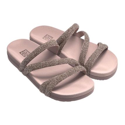 Tamanco Feminino Zaxy Glitter 18956 - Nude Claro (Ay797) - Atacado