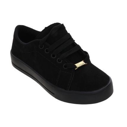 Tênis Feminino Vanessa Fashion 850-b - Suede Preto - Atacado