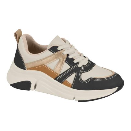 Tênis Feminino Modare 7401.102.29643 - Branco Off/preto/dourado/camel - Atacado