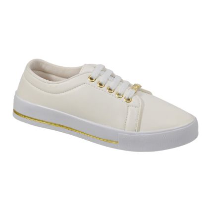 Tênis Feminino Vanessa Fashion 1006-b - Branco/dourado - Atacado